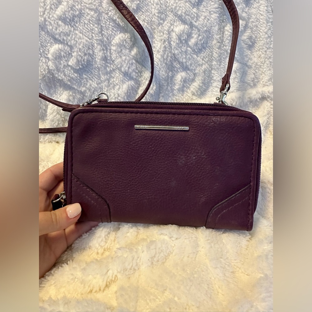 EUC DARK PURPLE CROSSBODY/WALLET